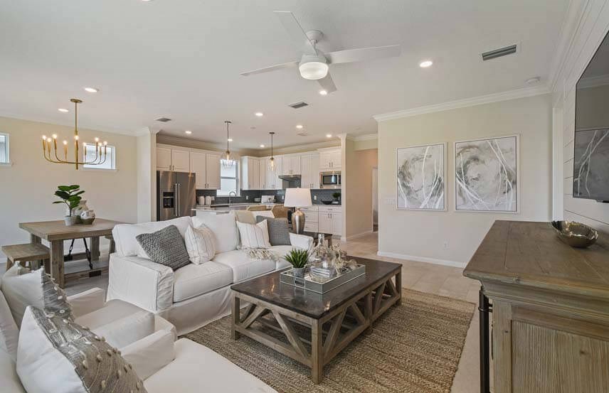 Del Webb Prosperity home plan open living areas