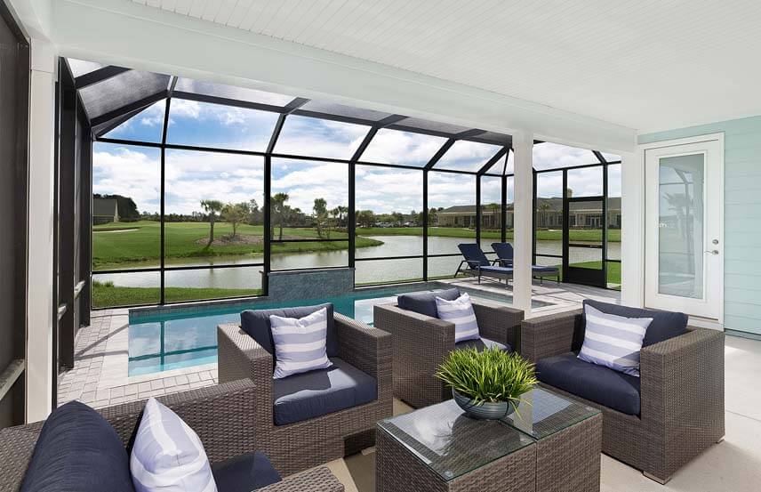 Del Webb Renown home plan screened porch pool