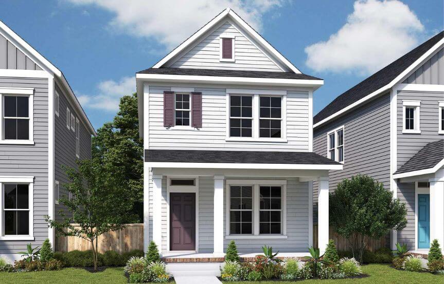 David Weekley home plan Lindenberry B exterior rendering