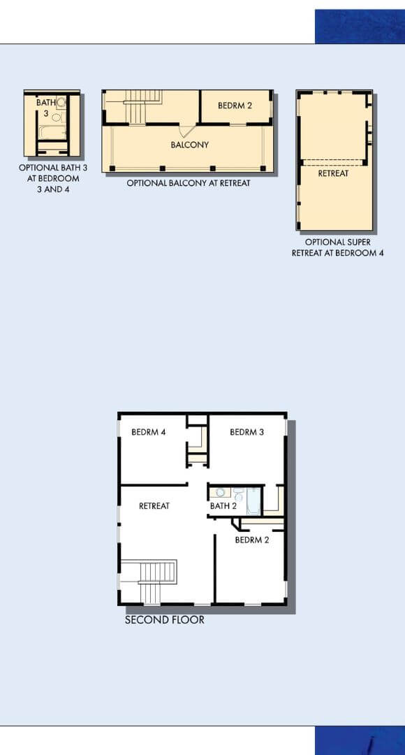 David Weekley Jenkins home plan floorplan second floor