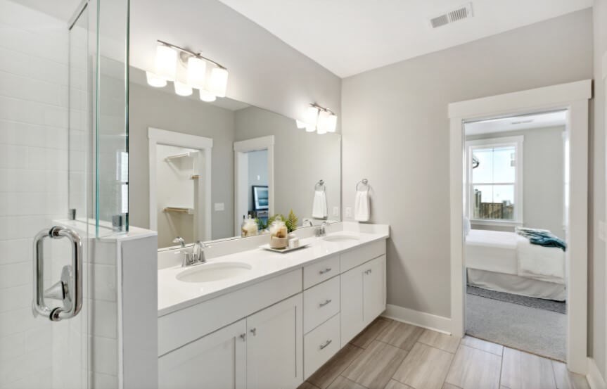 Homes By Dickerson Bellflower spec townhome 9124 Owner's Suite Bath2