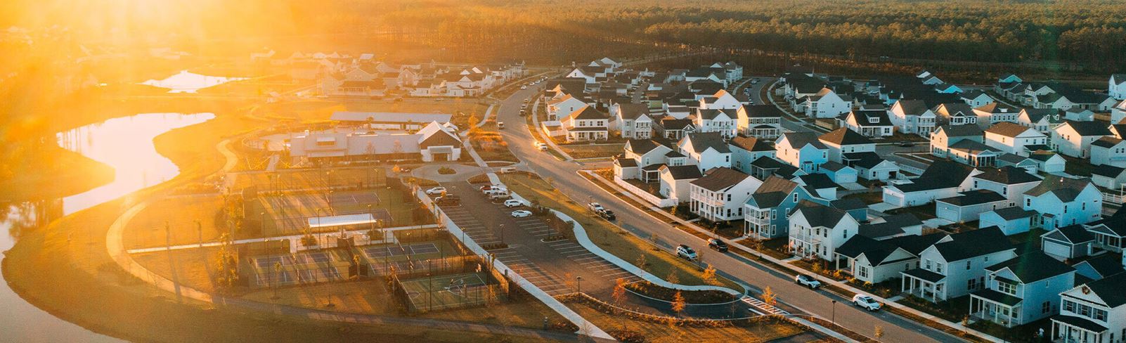 Aerial view of new homes in Nexton
