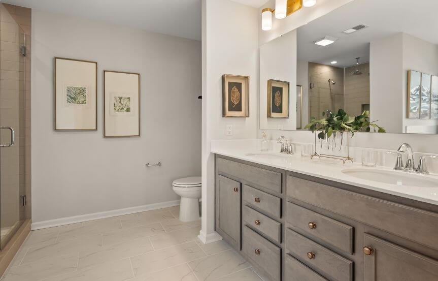 True Homes Montcrest model home plan Owner's suite bathroom