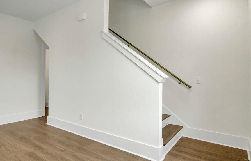 Saussy Burbank Broadway townhome spec home lot 147 Staircase