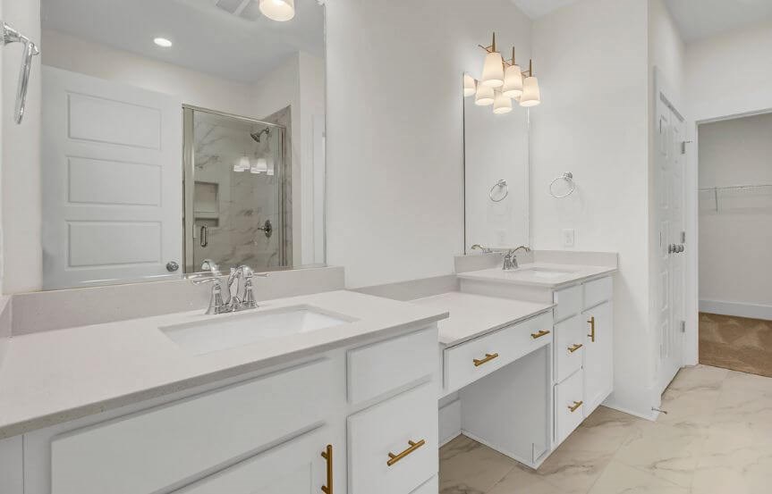 Saussy Burbank Broadway townhome spec home lot 147 Owner's suite bathroom