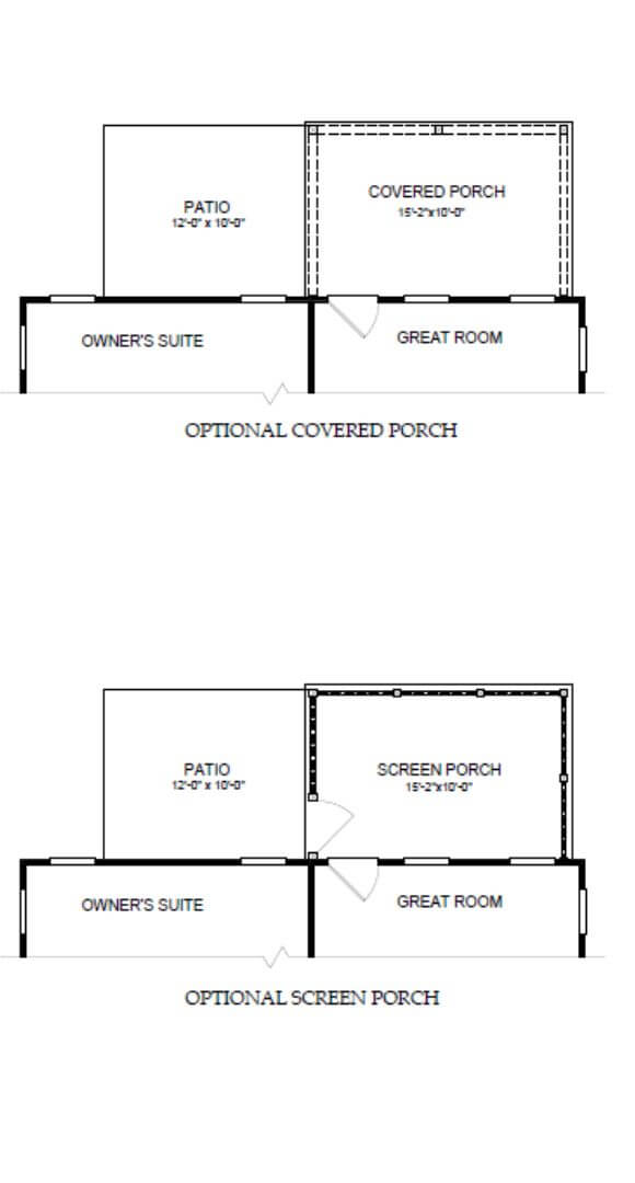 Pulte Homes Sweetgrass home plan Optional Porches