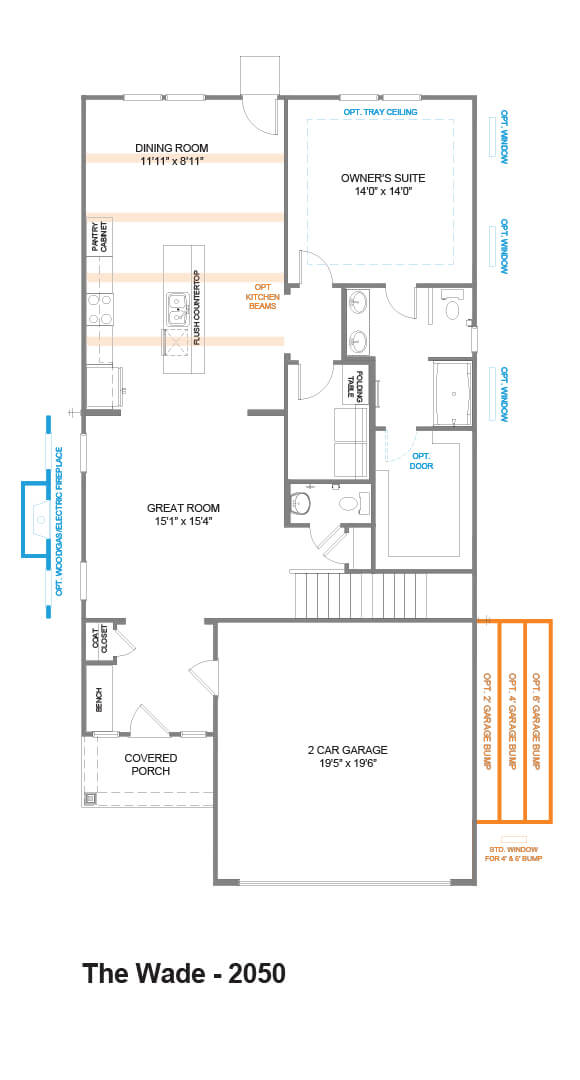 True Homes The Wade home plan 2050 1st Floor