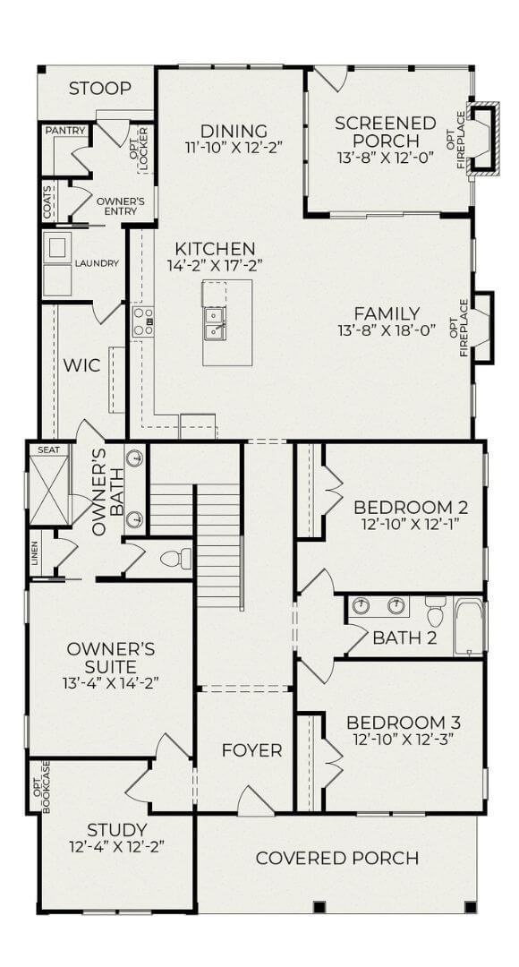 Homes By Dickerson Hutchinson first floor two story plan