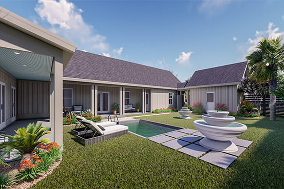 New courtyard homes by New Leaf Homes in Nexton community Summerville, SC