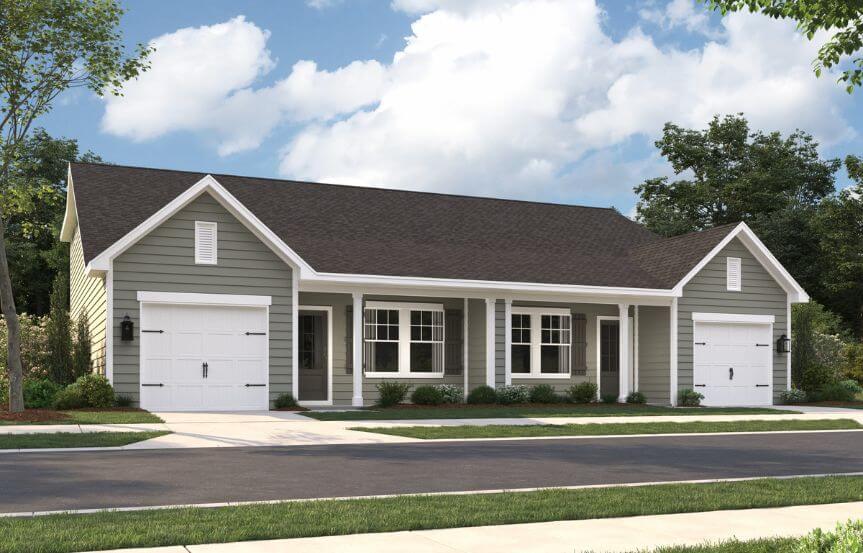 Ashton Woods 55+ Palmetto home plan exterior rendering