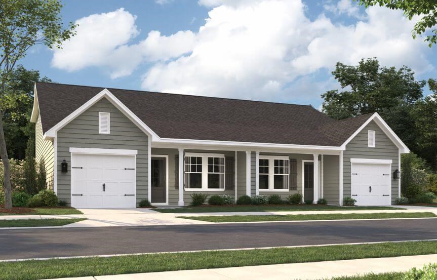 Ashton Woods 55+ Palmetto home plan exterior rendering