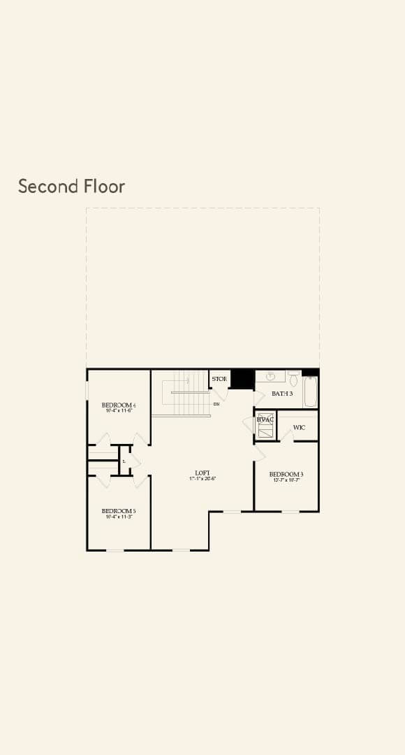 Centex Starling home plan Second Floor