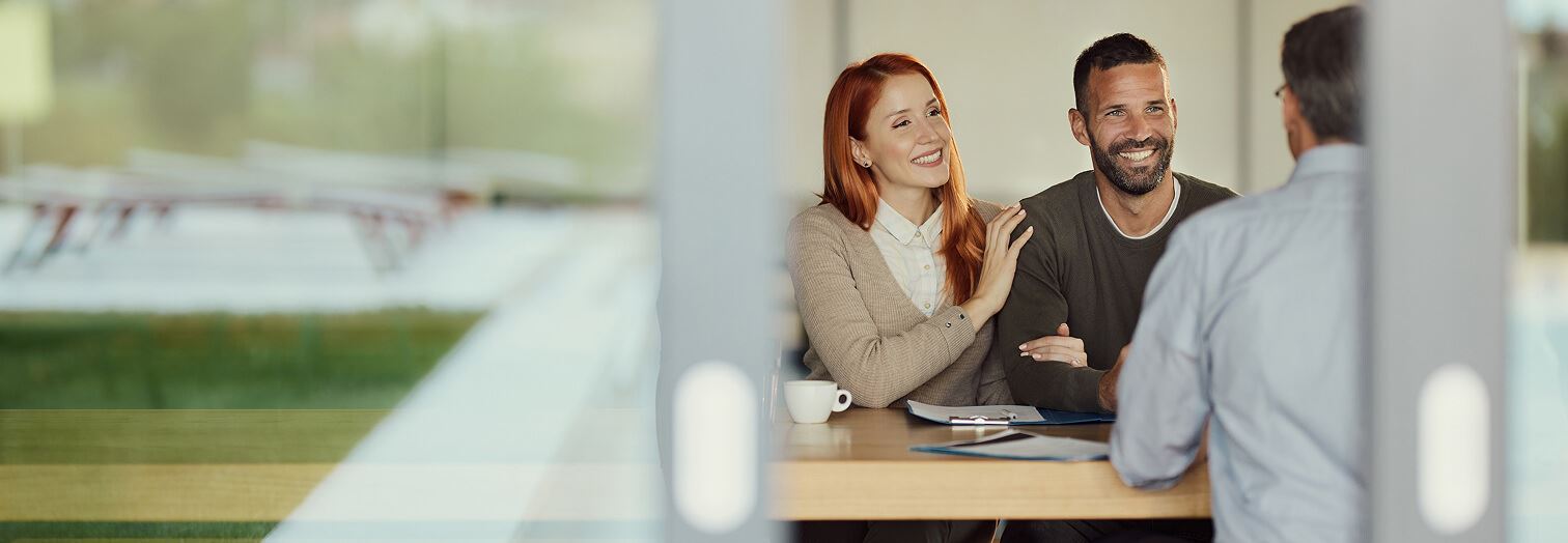 Couple at loan meeting