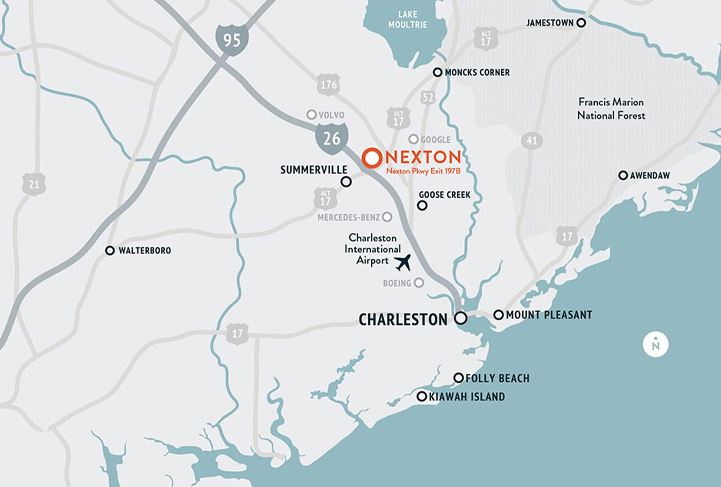 Nexton community map in Summerville, SC