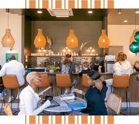 People dining in restaurant