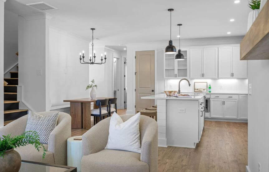 New Leaf Stanley Spec Lot 1630 Open Concept Living, Dining and Kitchen