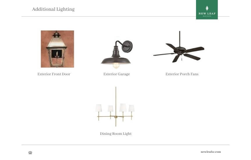 New Leaf Lincoln Spec Lot 1526 Lighting Selections