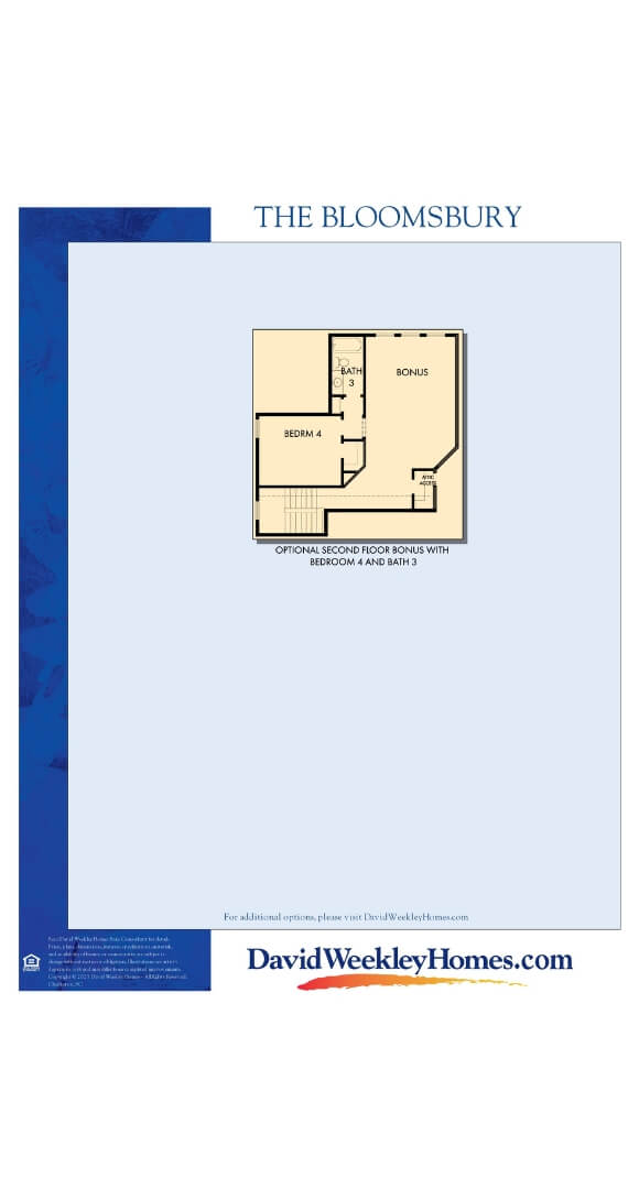 David Weekley Home Plan The Bloomsbury Second Floor